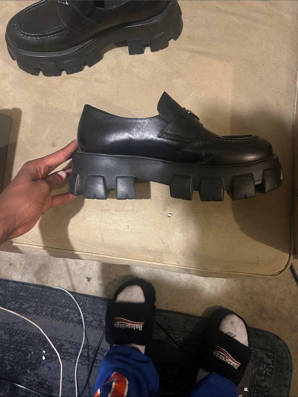 Prada Monolith brushed leather loafers - Picture 3 of 5